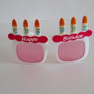 Happy Birthday Sunglasses Decoration Only **LENSES SCRATCHED**